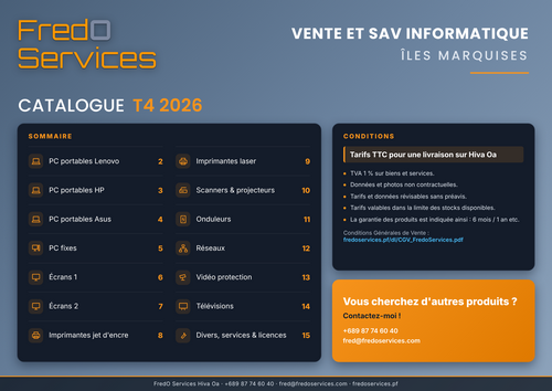 Couverture du catalogue FredO Services